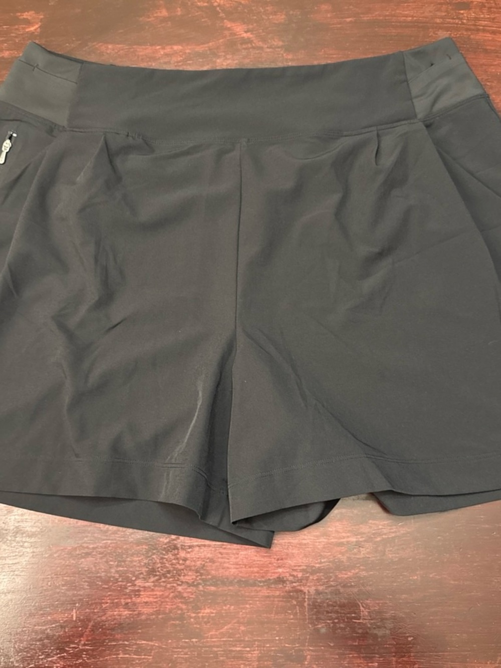 Athleta Black Women's Athletic Shorts with Zip Pocket